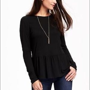 Black long sleeve peplum tee. Worn once.